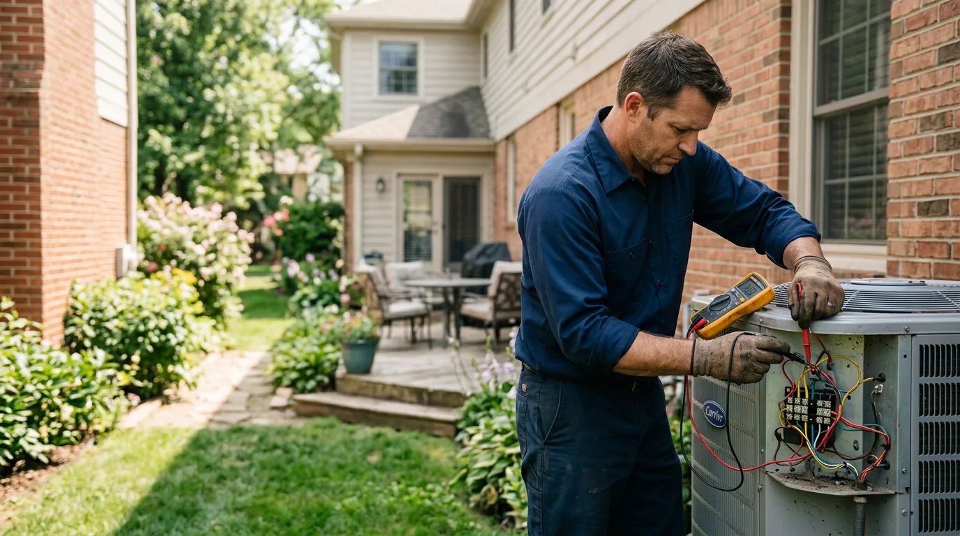 HVAC technician working near Harrodsburg, IN